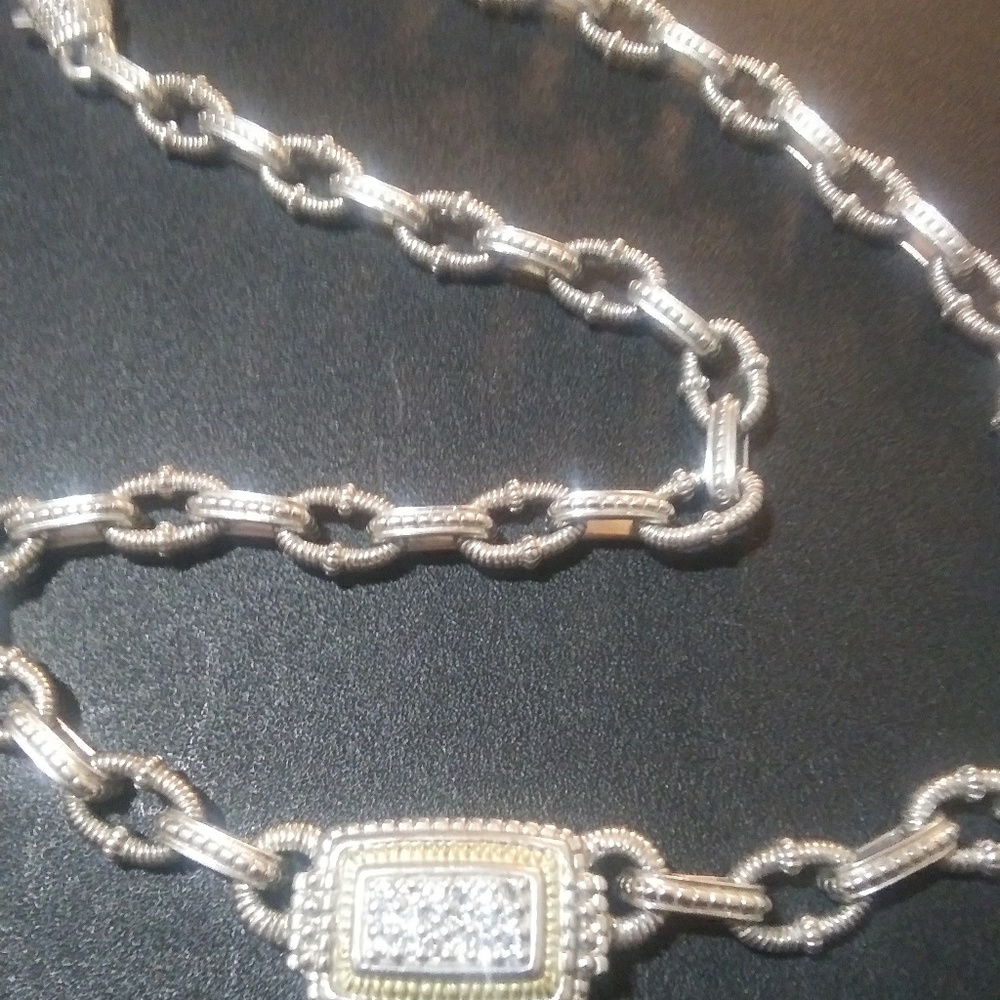 NWOT JUDITH RIPKA TWO-TONE DIAMOND NECKLACE, NWOT